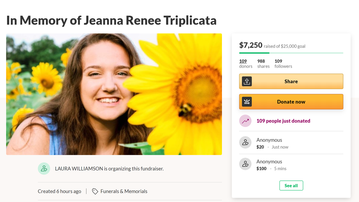 Jeanna Renee Triplicata, a high school graduate headed to the University of North Georgia, died in a tragic skydiving accident July 12.