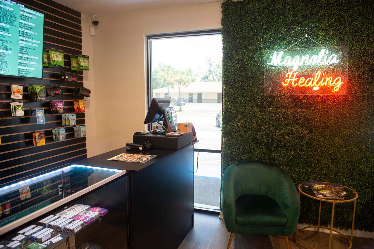 Magnolia Healing, a medical marijuana dispensary in Ocean Springs, on Tuesday, July 16, 2024. Evan Dailey owns both the dispensary and the lab next door.