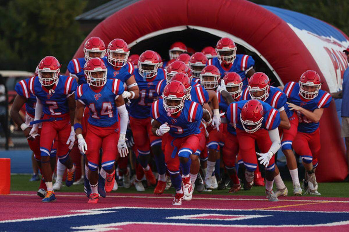 Pascagoula Panthers take the field for the first time in 2021 during the game between Gautier and Pascagoula in Pascagoula September 3, 2021.