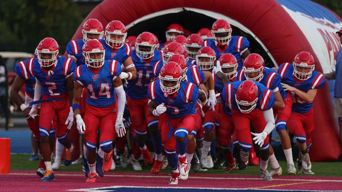 Pascagoula Panthers take the field for the first time in 2021 during the game between Gautier and Pascagoula in Pascagoula September 3, 2021.