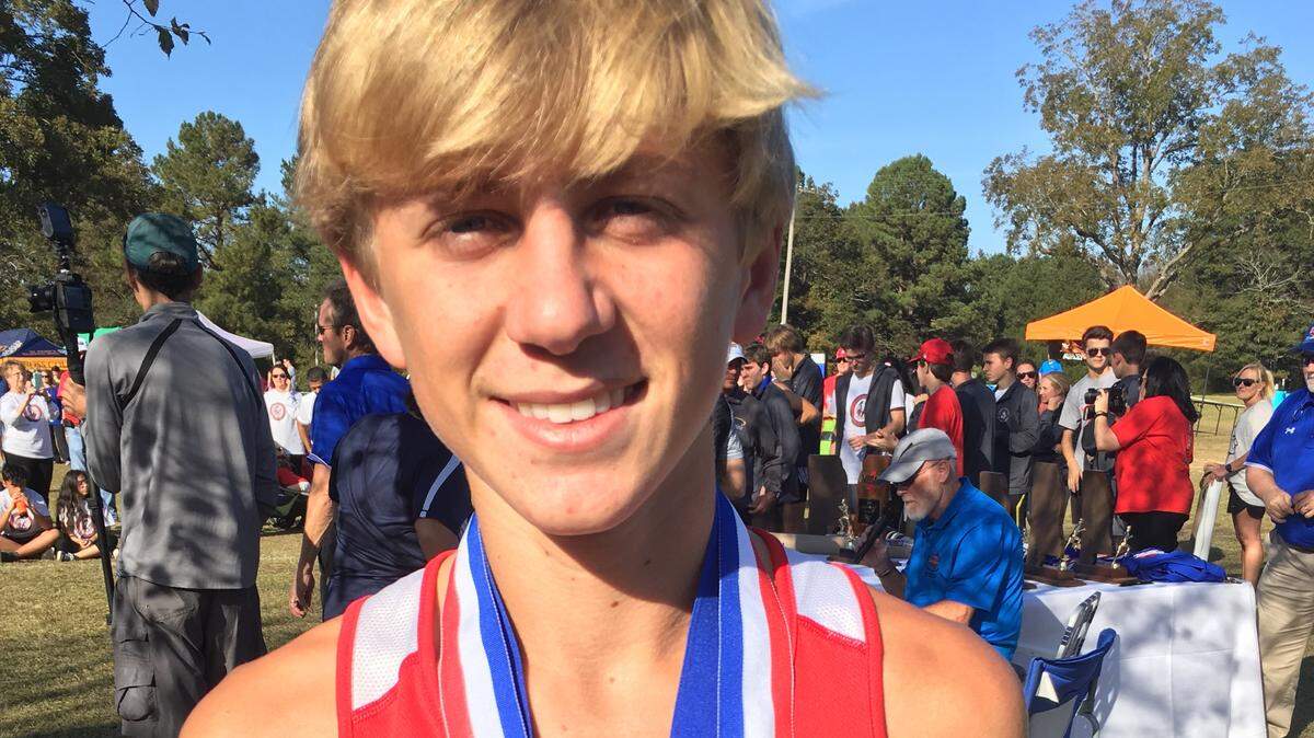 Keegan Leverett of St. Stanislaus won the Class 4A cross-country individual title on Wednesday in Jackson.
