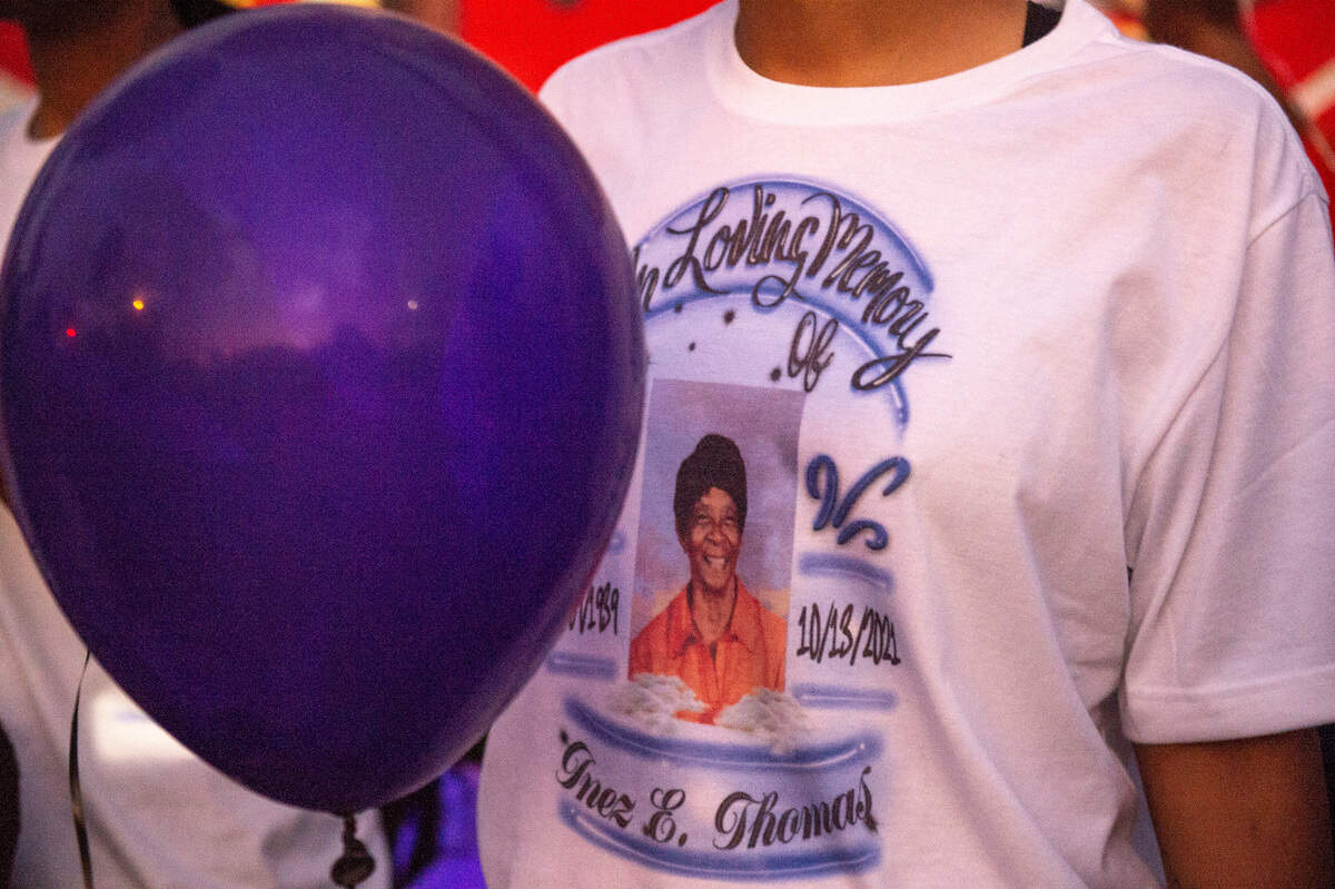 A t-shirt worn by one of Inez’s grandchildren on Friday, Oct. 22, 2021 memorializes Inez.