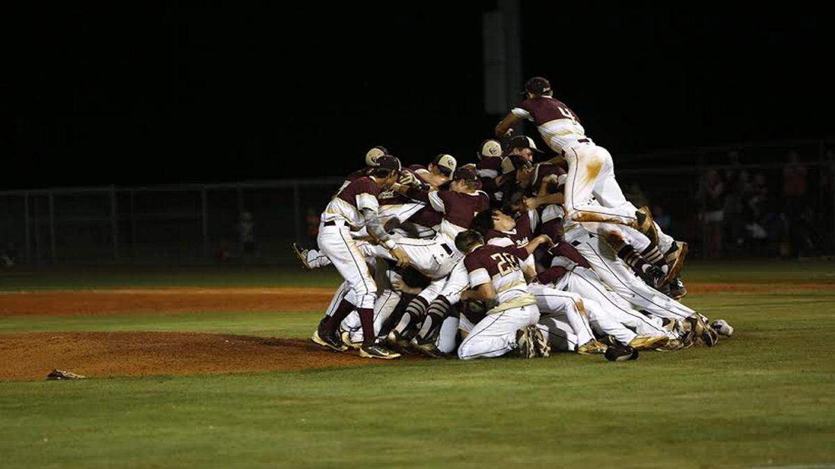 CHUCK LICK/PINE BELT SPORTS 
 George County celebrates beating Petal 5-1 on Friday night, reaching the 6A State Championship Series.