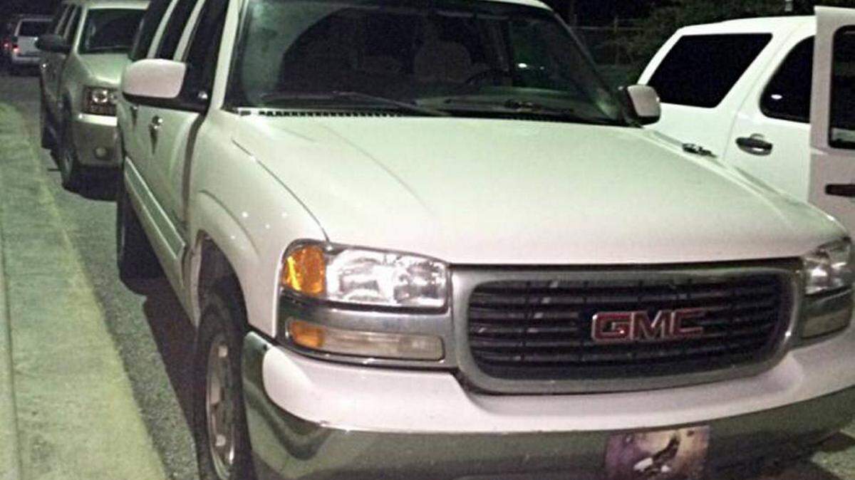 U.S. CUSTOMS AND BORDER PROTECTION 
 This 2001 GMC Yukon with a New Orleans Saints license plate had been used to transport undocumented immigrants. It was spotted in Tennessee twice before it was seized in Waveland in November, agents said. The owner, Roberto Esquivel-Alonso, has been convicted in federal court in Gulfport.