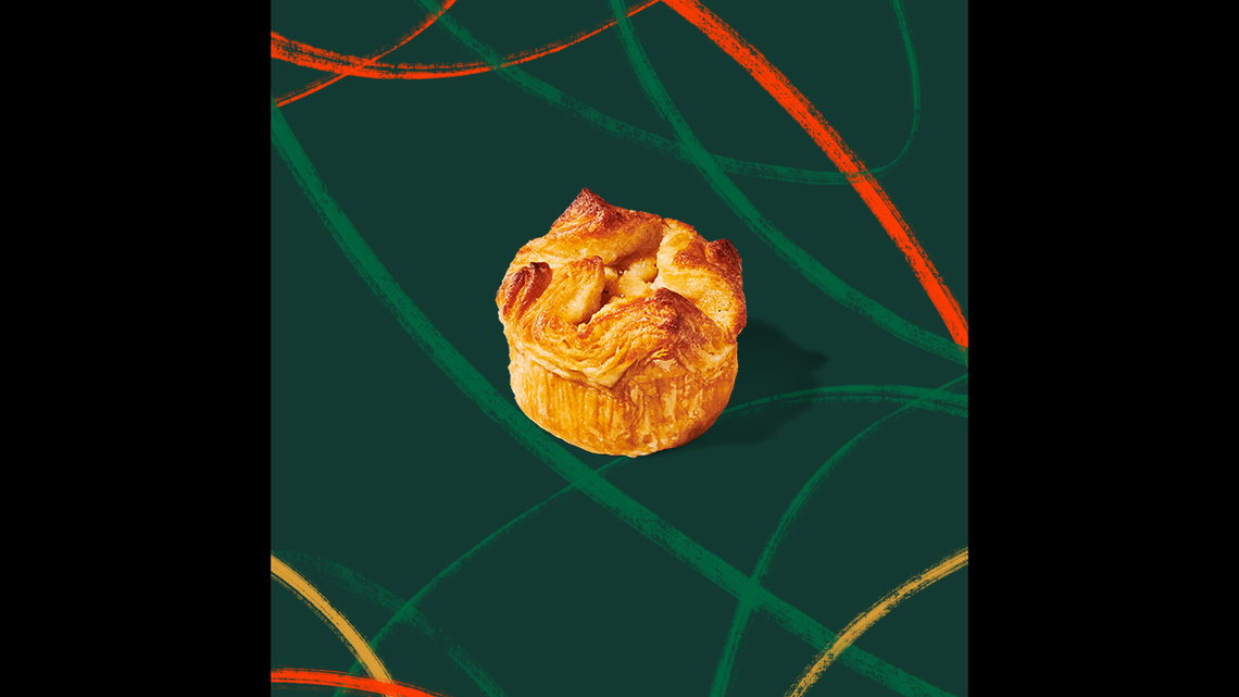 Customers can order the new Baked Apple Croissant from Starbucks’ bakery, as well as returning seasonal favorites like the pumpkin cream cheese muffin.