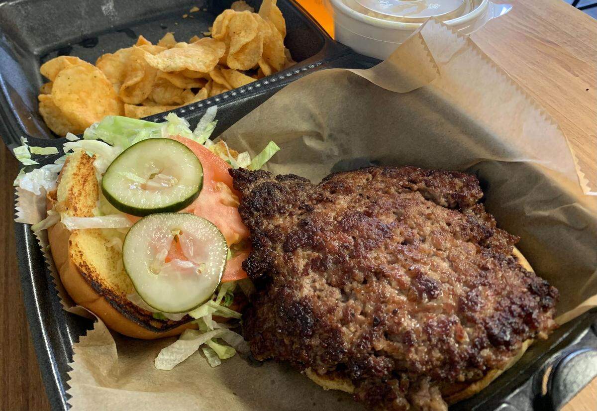 The smash burger from Salt Pepper Oak in Pass Christian.