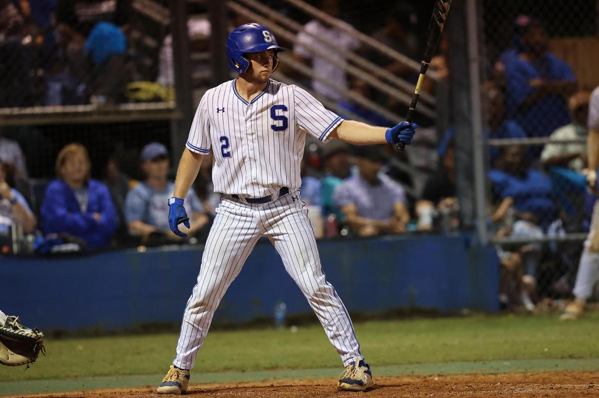 Stone pitcher Gehrig Conard (2) at bat during game one of the MHSAA Class 4A semifinals between Stone and Sumrall in Wiggins, MS, Thursday, May20, 2021.
