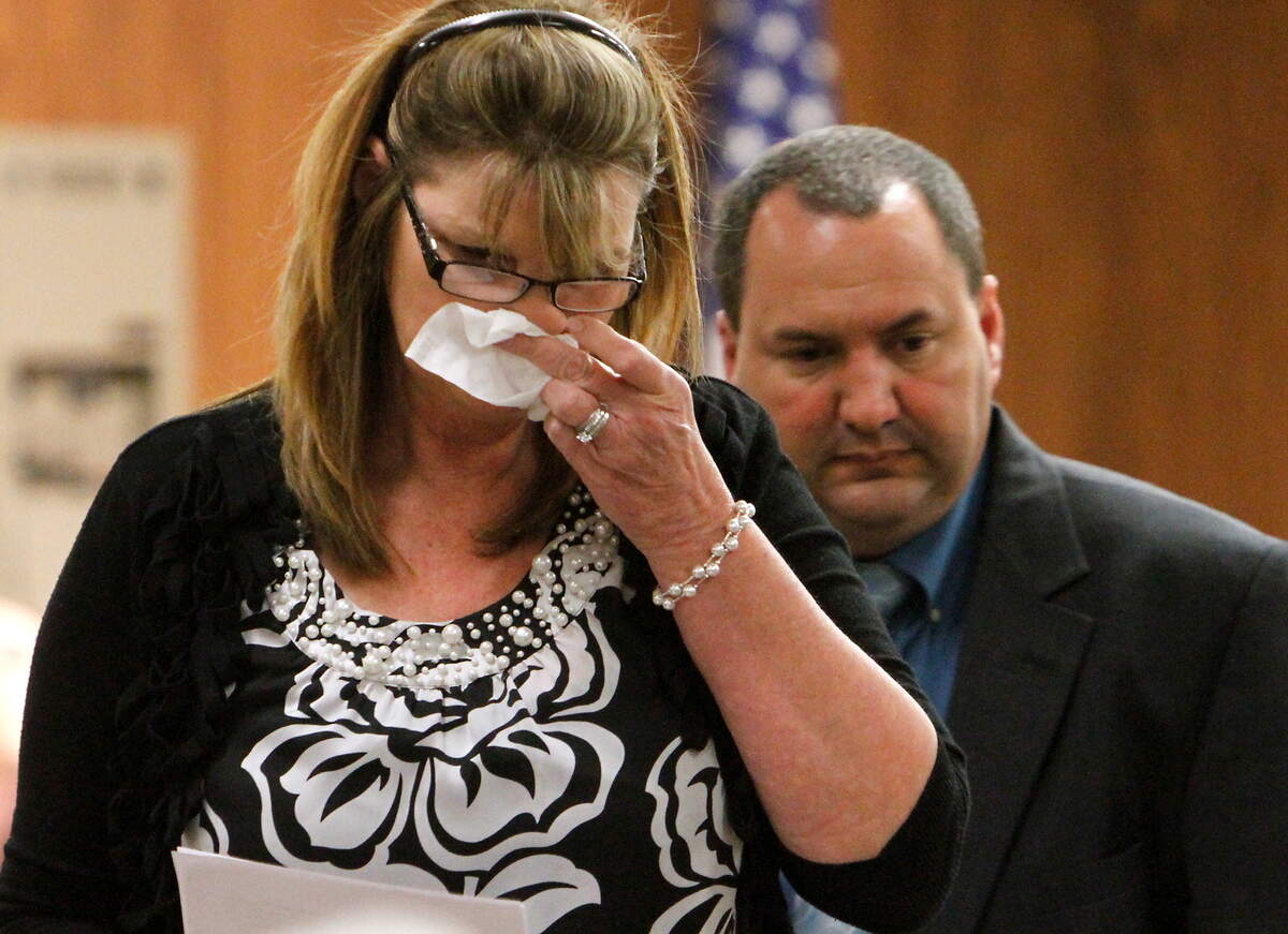Barbara Weatherford, mother of DAnna Tucker, and Gulfport Police Chief Alan Weatherford return to their seats after giving a testimonial about their daughter on Friday, March 16 2012. Darrell “D.J.” Blappert, Jr. changed his plea to guilty in the driving under the influence death of Tucker and was sentenced to 25 years in prison with 7 suspended.