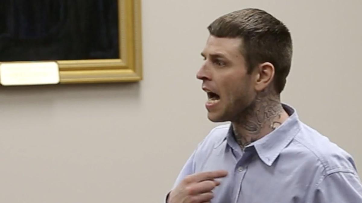 Joshua Peterman gives his own closing argument during his first-degree murder trial in Harrison County Circuit Court in Gulfport.