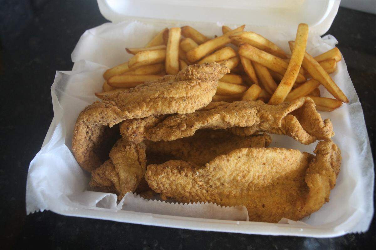 The fried catfish platter at Kimmy’s Kitchen in D’Iberville.