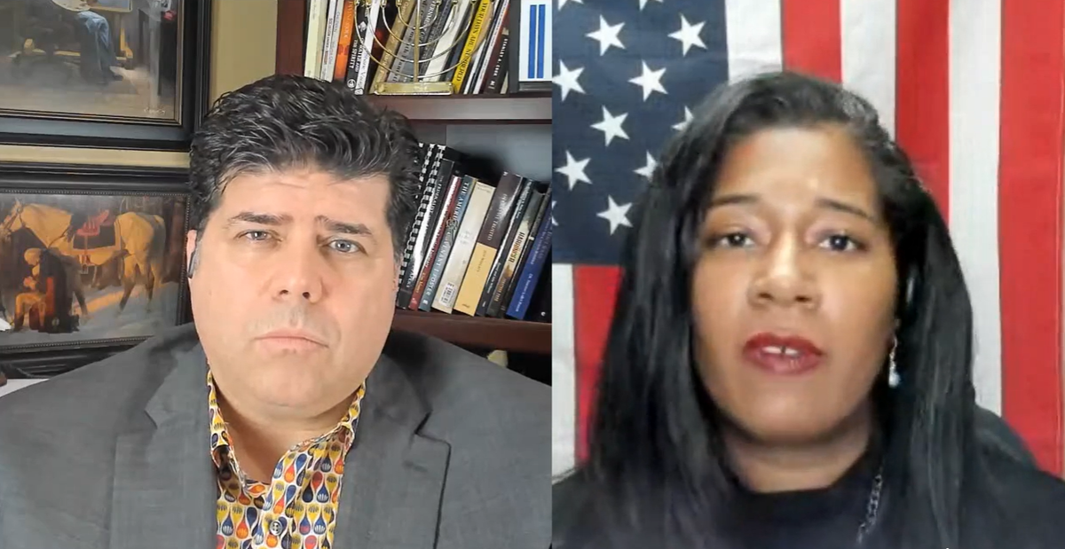 Waveland Pastor Shane Vaughn interviews Kristina Karamo, a candidate for secretary of state in Michigan who was endorsed by Donald Trump.