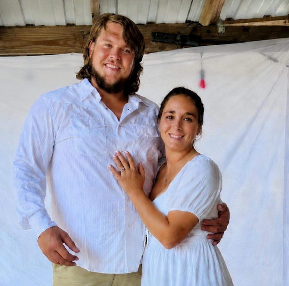 Contract worker Justin Davis, a 28-year-old apprentice electrician, died May 12 at Calgon Carbon in Hancock County. He is pictured here with his widow, Candace Davis. An autopsy is pending to determine the Lucedale resident’s cause of his death, but he did not fall from a scaffolding as initially reported.