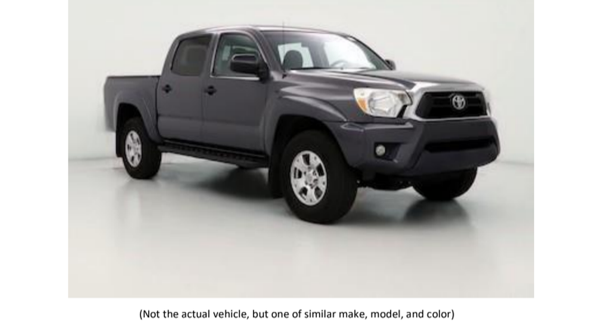 A truck similar in color, make and model of this Toyota Tacoma was used in the hit and run of a Lucedale man Sunday night.