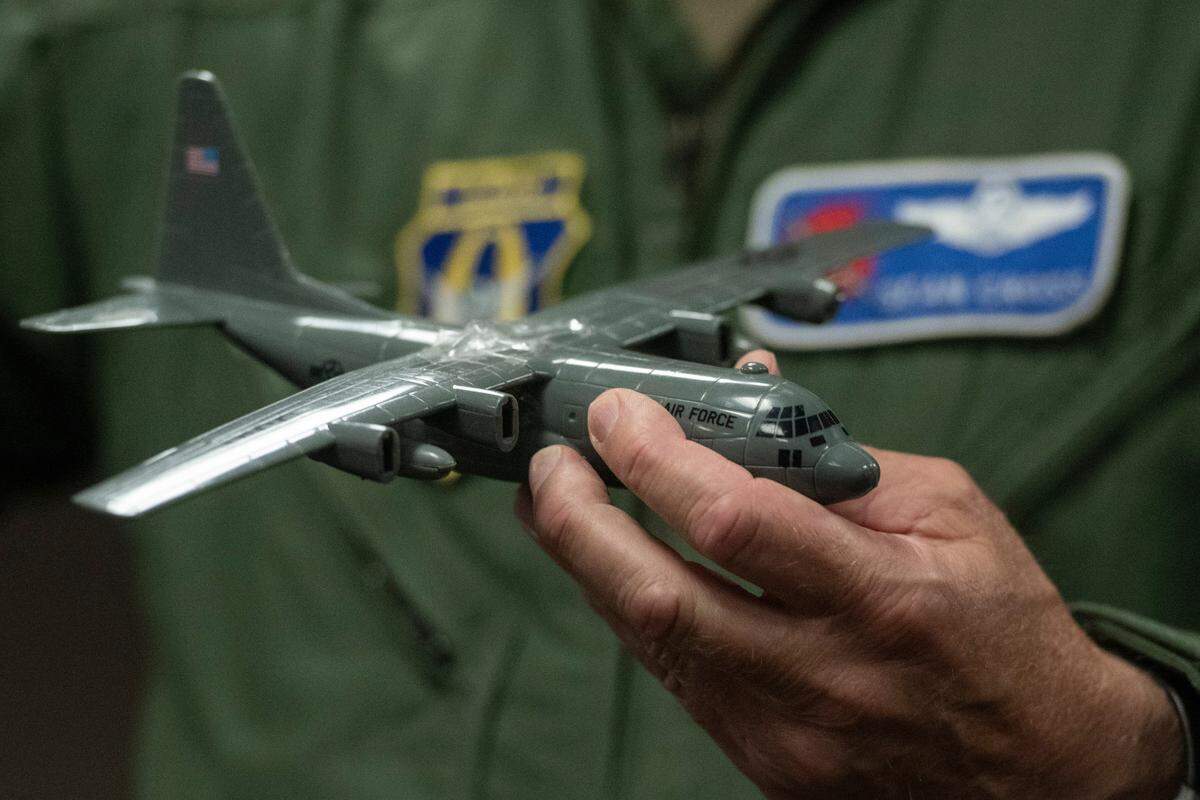 Lt. Col. Sean Cross, chief of safety for the 403rd Wing, talks about what its like to fly into a hurricane during a media day at Keesler Air Force Base on Tuesday, May 6, 2025.