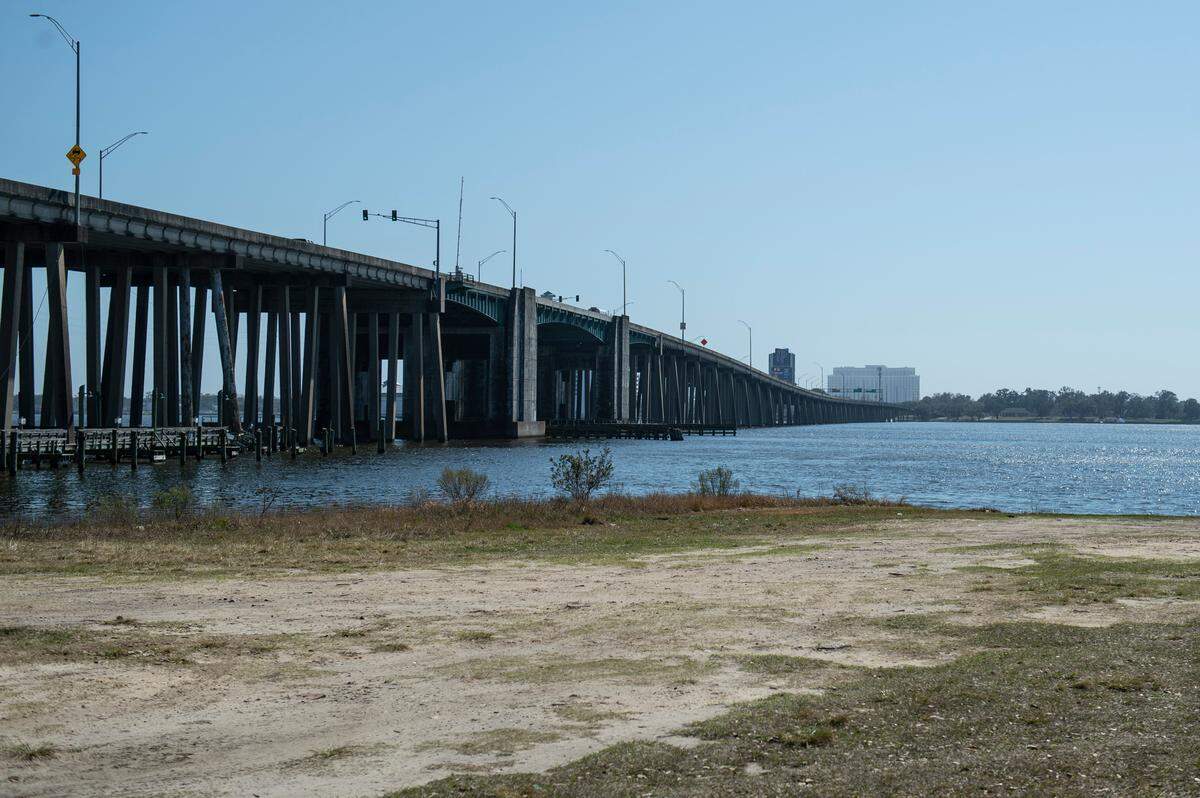 This waterfront property in D’Iberville is where Shawn Gollott wants to build a food truck park with a live music venue and marine shop.