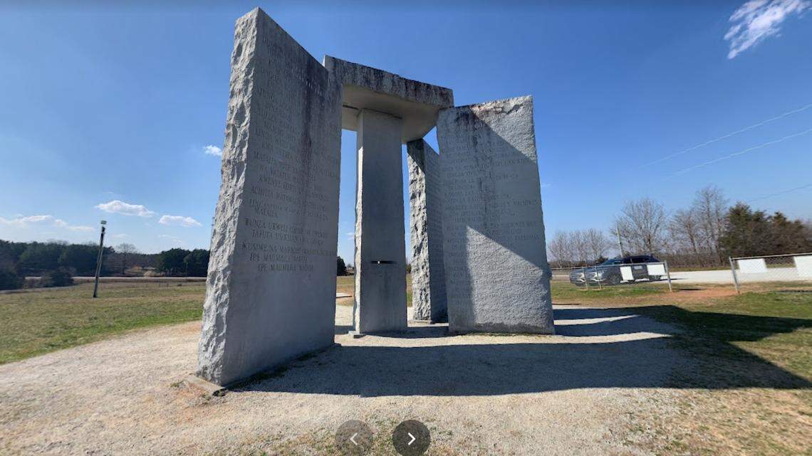 Georgia state authorities are investigating after they say a portion of the Georgia Guidestones monument in Elberton was destroyed by an explosive device.