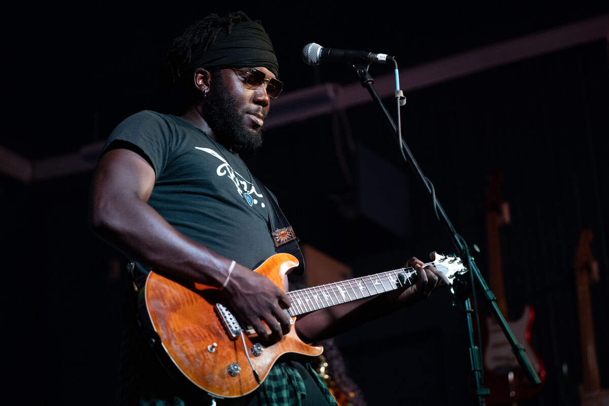 Twurt Chamberlain performs during a Juneteenth celebration at 100 Men Hall in Bay St. Louis on Friday, June 19, 2026.