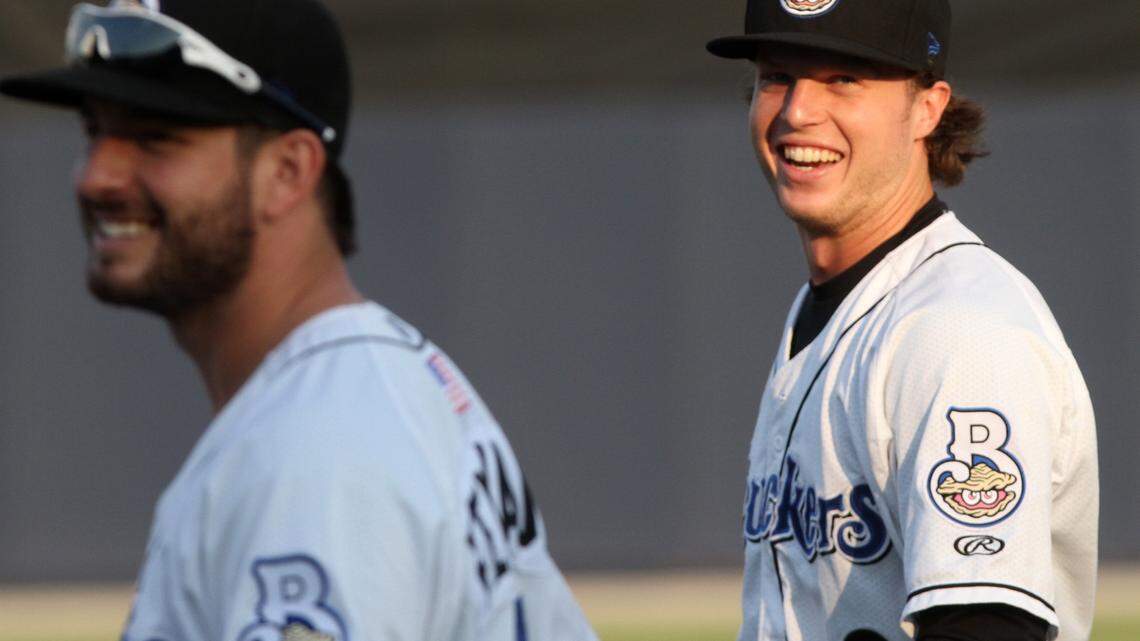 JOHN FITZHUGH/SUN HERALD 
Biloxi Shuckers center fielder hit a two-run home run Friday night in a 6-2 win over the Lookouts at MGM Park.