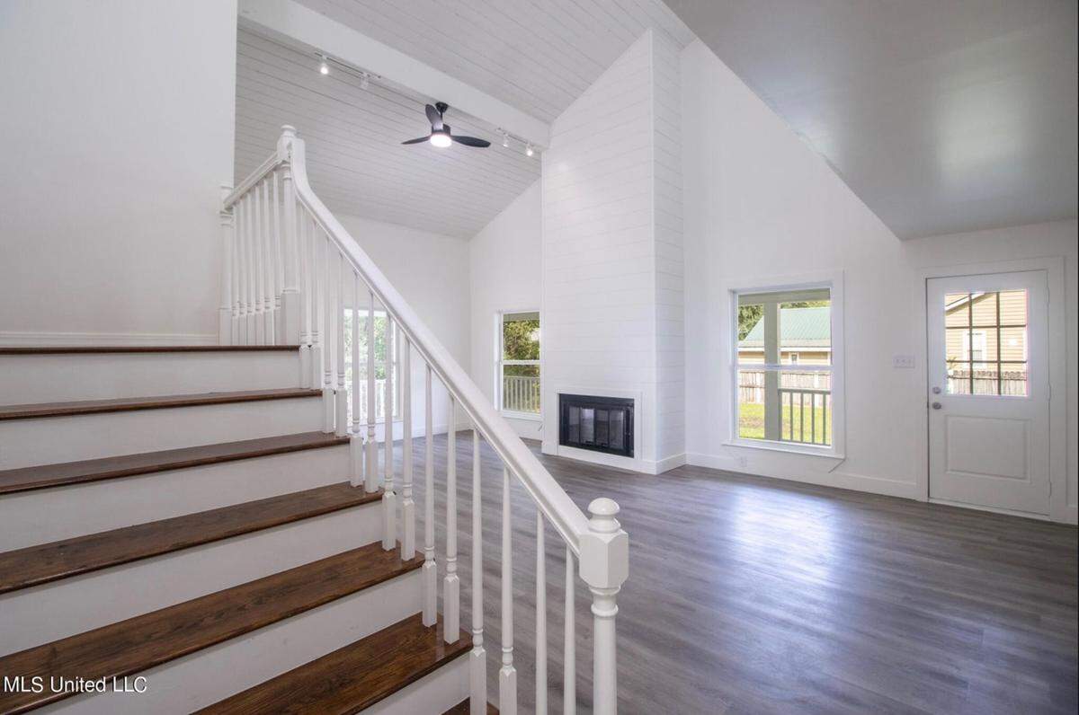 This home on Greenwood Drive in Pass Christian’s Timber Ridge subdivision features an open floor plan and a fireplace in the living room. The house is on the market for $275,000 and, according to the listing, has been completely renovated.