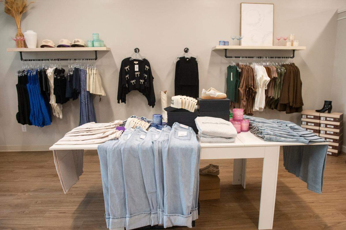 Denim is the trending style this fall along with rich colors on display at Boldly Blonde boutique in Ocean Springs.