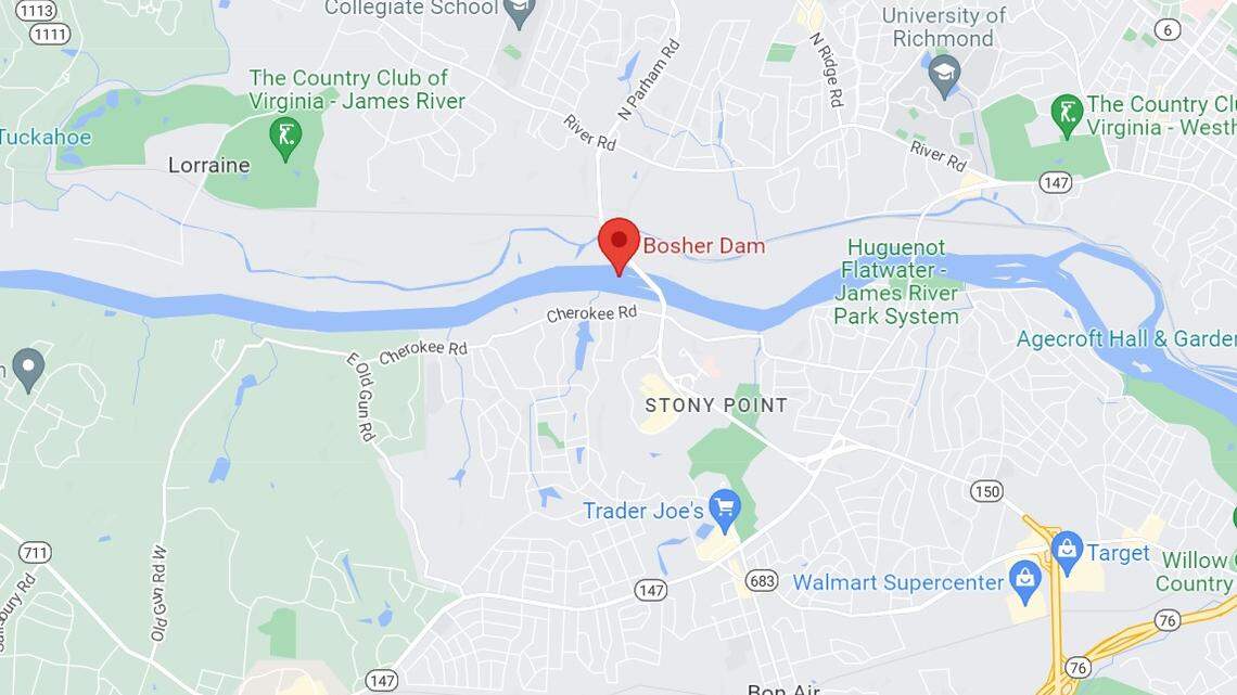 Ten kayakers were rescued and two remain missing after they went over Bosher Dam in Richmond, Virginia on Memorial Day, fire officials said.