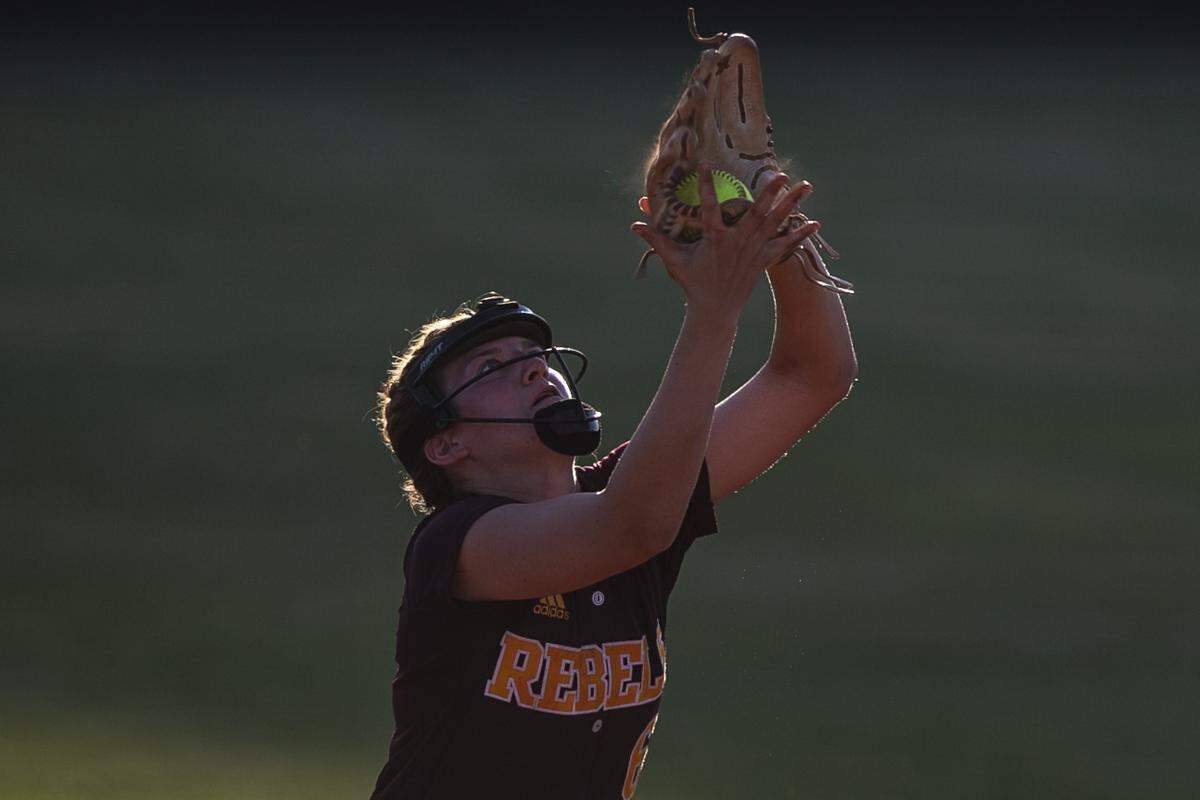 George County’s Gabby Deluca catches a ball during a game against Vancleave at Vancleave High School on Friday, May 6, 2022.