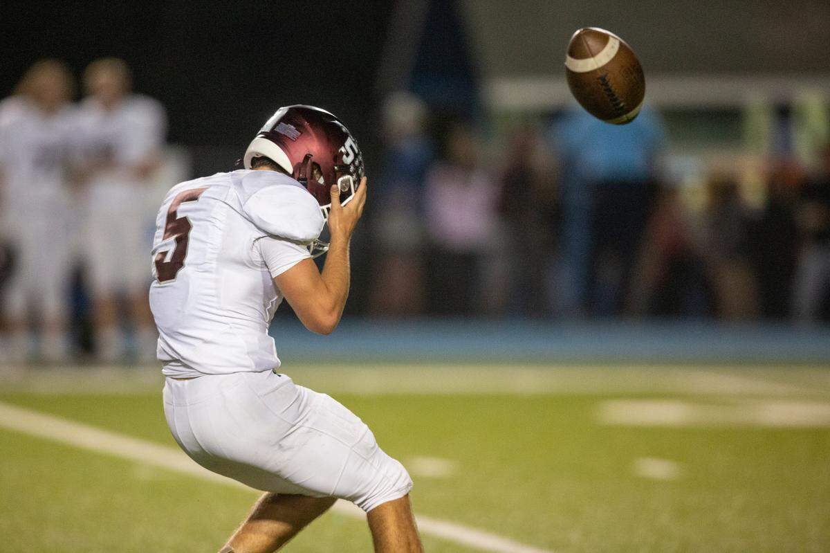 East Central’s Grey Bradley misses a pass during a game between Vancleave and East Central at Vancleave Football Stadium in Vancleave on Thursday, Nov. 3, 2022.