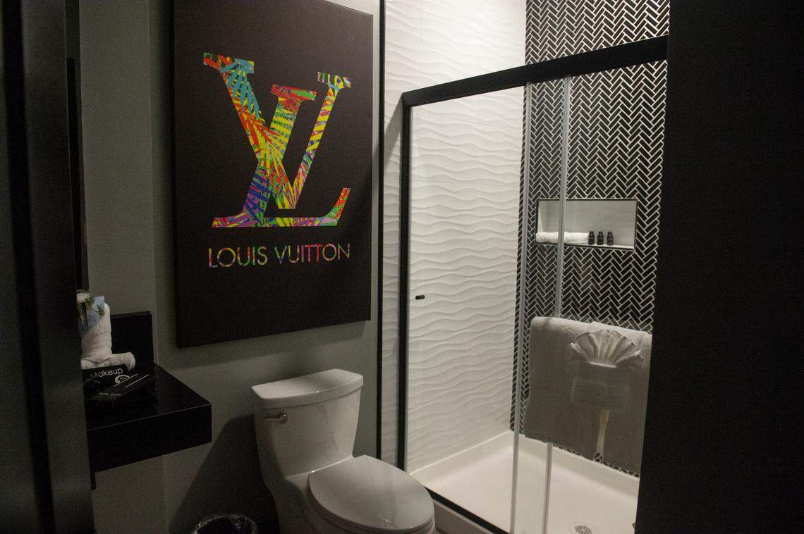 The designer themed room at The Bella, a boutique hotel in Biloxi, on Wednesday, Sept. 13, 2023. The hotel’s rooms all have different modern themes related to today’s pop culture.
