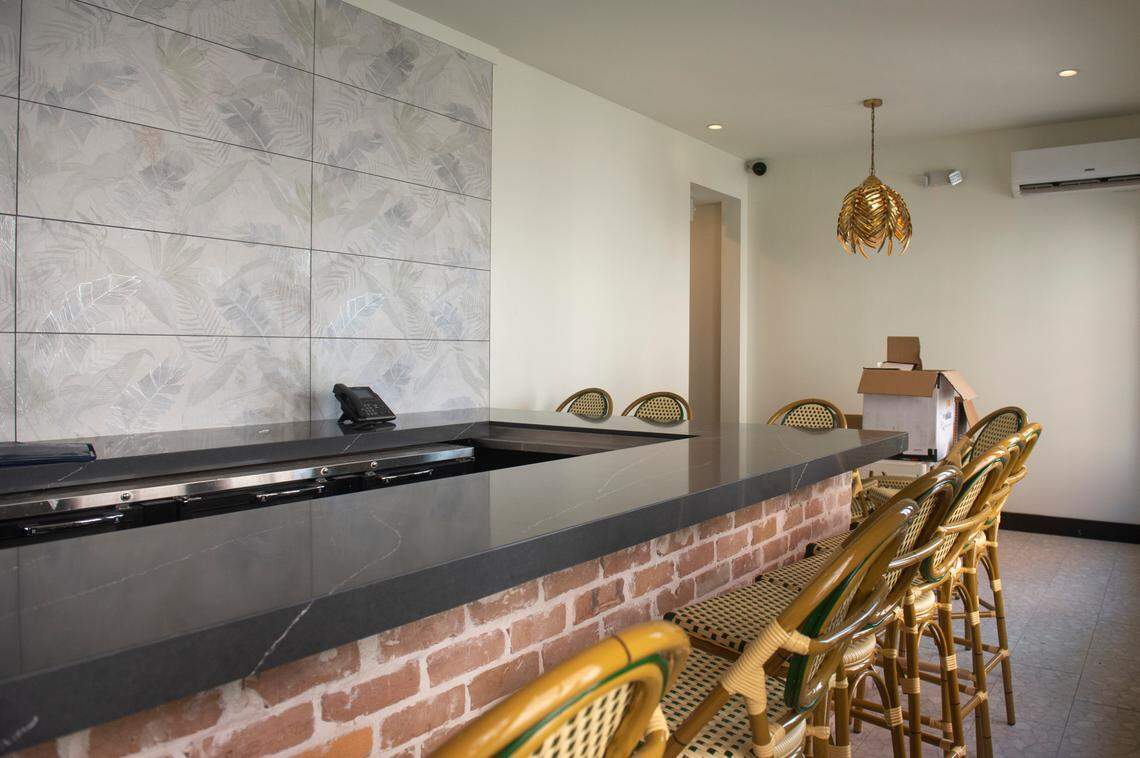 A future outdoor bar space adjacent to the patio at Siren Social Club inside Hotel Vela in Gulfport on Thursday, Oct. 31, 2024.