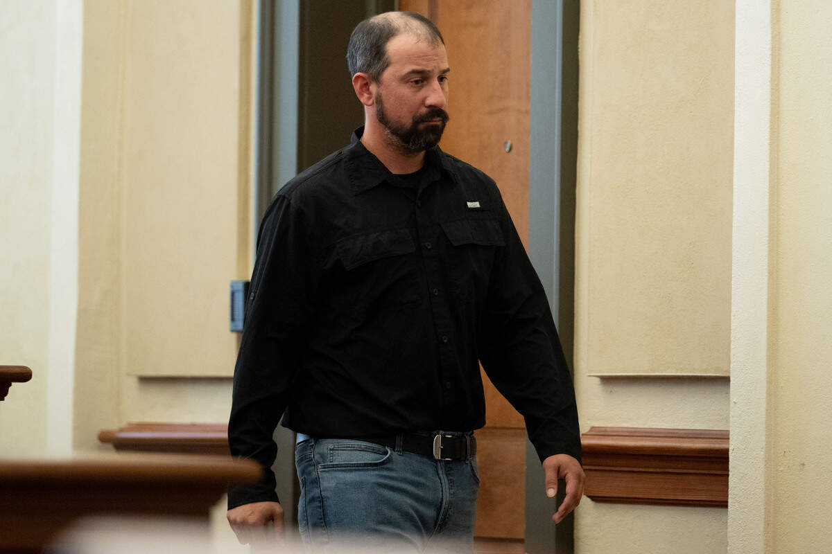 Angel Palomino walks out of the courtroom Wednesday after serving as a witness during the trial for Philip and Alan Moran.