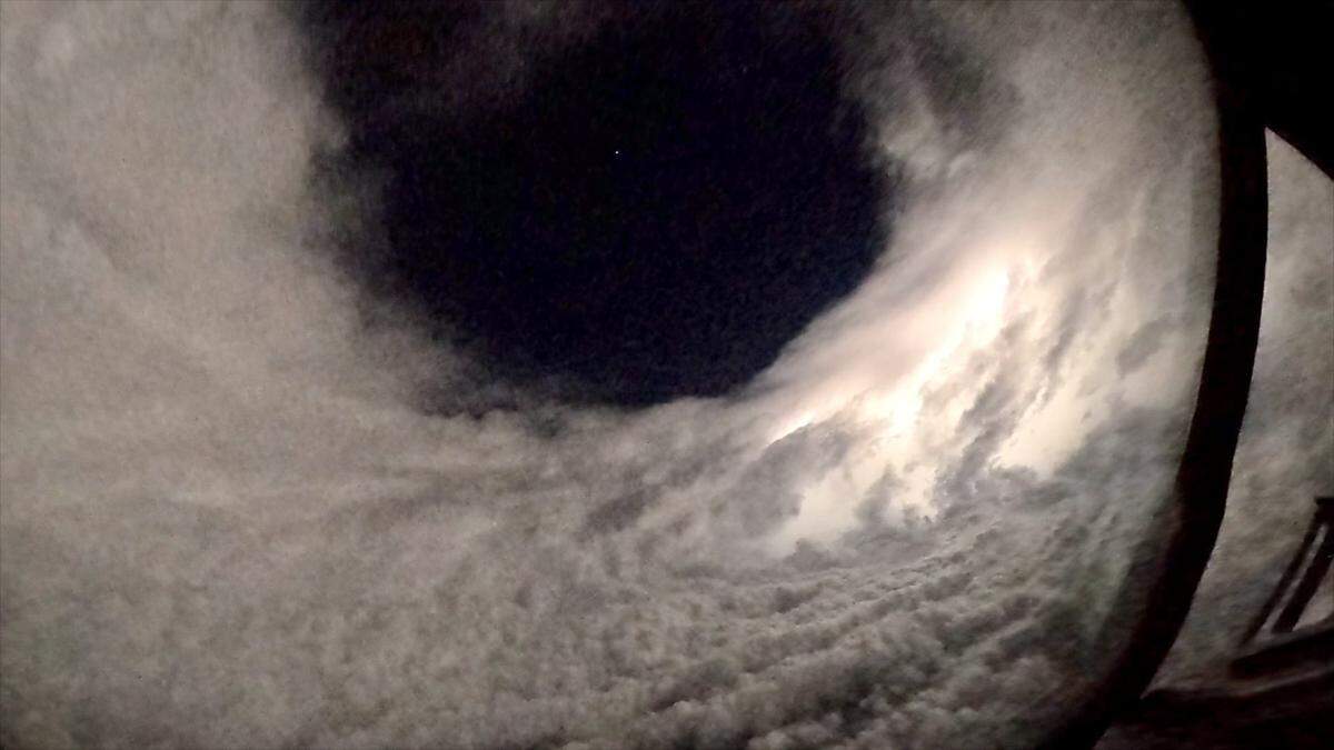 This photo taken on Thursday, Sept. 7, 2023, shows the eye and eye wall of Hurricane Lee.