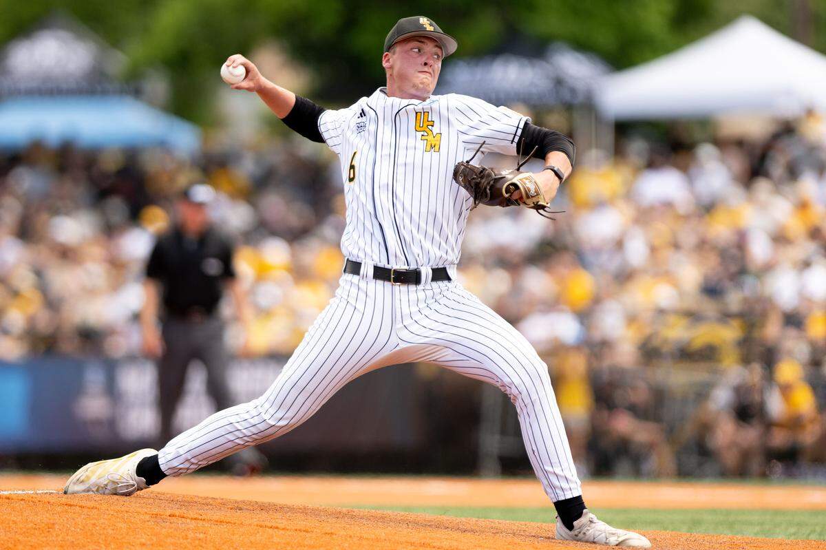 Southern Miss right-handed pitcher Colby Allen (6) delivers a pitch in Friday’s loss to Little Rock.