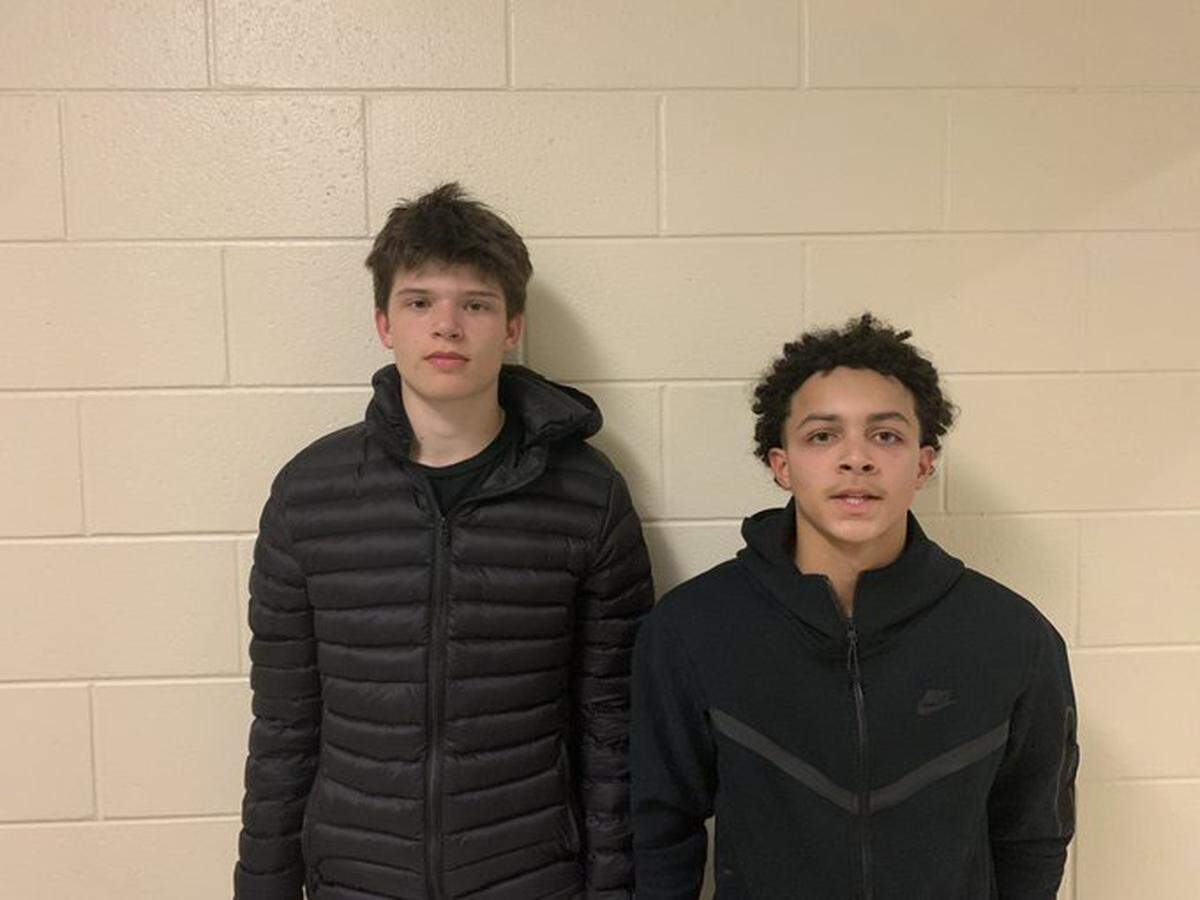 Ocean Springs basketball stars Maddox Noblitt (left) and Elijah Isom (right)