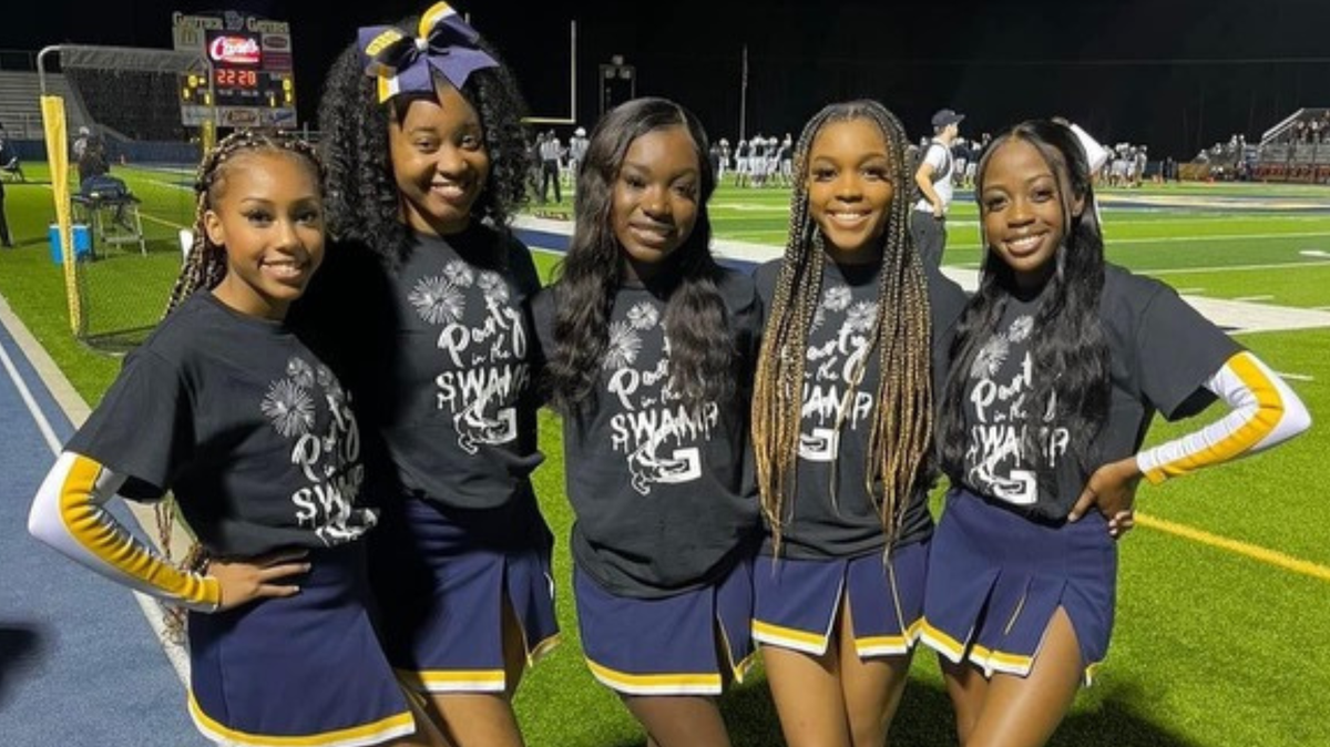 Former Gautier High School cheerleaders Se’Dhari Watson-Person, second from left, Kyla Watkins, left, and Tatyanna Richmond, second from right, were involved in a fatal accident in Stone County on Tuesday.