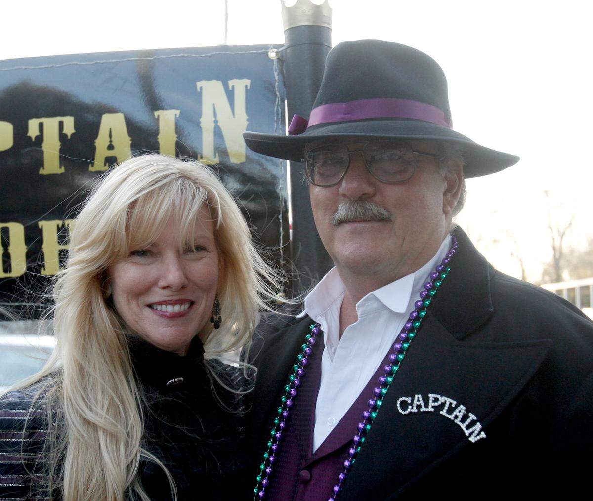 Bridget and John Ferrucci at the Mystic Krewe of the Seahorse parade in this Sun Herald file photo.