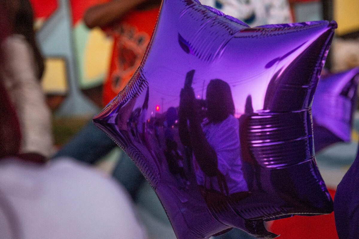 Friends and family of Inez Thomas gathered for a balloon release in East Biloxi on Friday, Oct. 22, 2021.