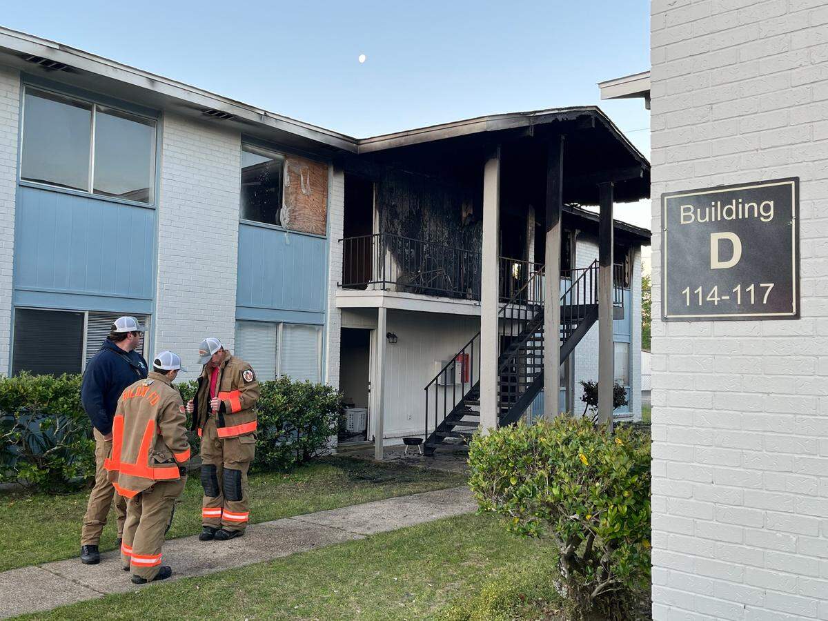 Four residents were injured Friday in an early morning fire at the Southwind Apartments in Biloxi.