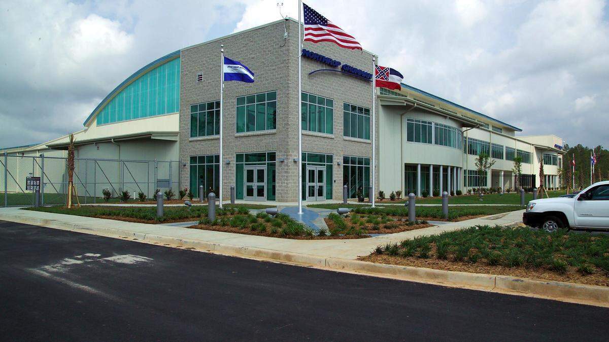 COURTESY JACKSON COUNTY ECONOMIC DEVELOPMENT FOUNDATIONThe 110-000-square-foot Northrop Grumman Unmanned Systems Center is located next to the Trent Lott International Airport in Moss Point.