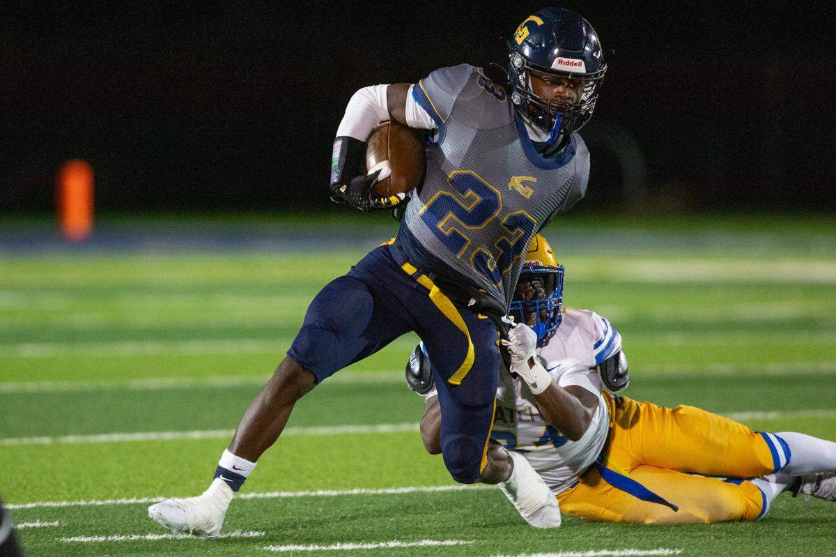 Gautier running back Latrell Pogue runs the ball during a 5A playoff game between Gautier and Natchez at Gautier High School on Friday, Nov. 15, 2024.