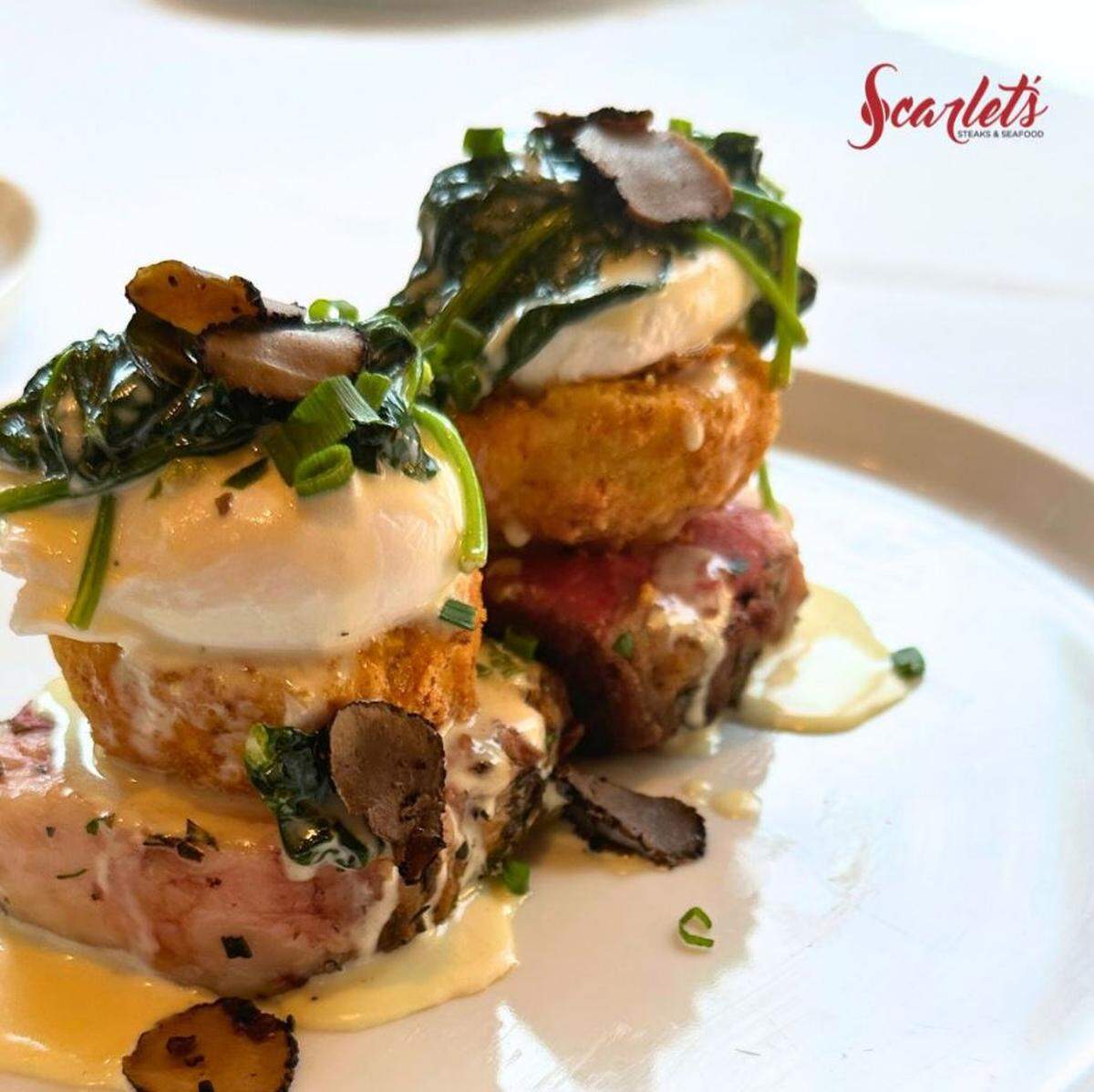 Scarlet’s Tournedos are an example of the cuisine at Scarlet’s Steaks and Seafood at Scarlet Pearl Casino in D’Iberville.