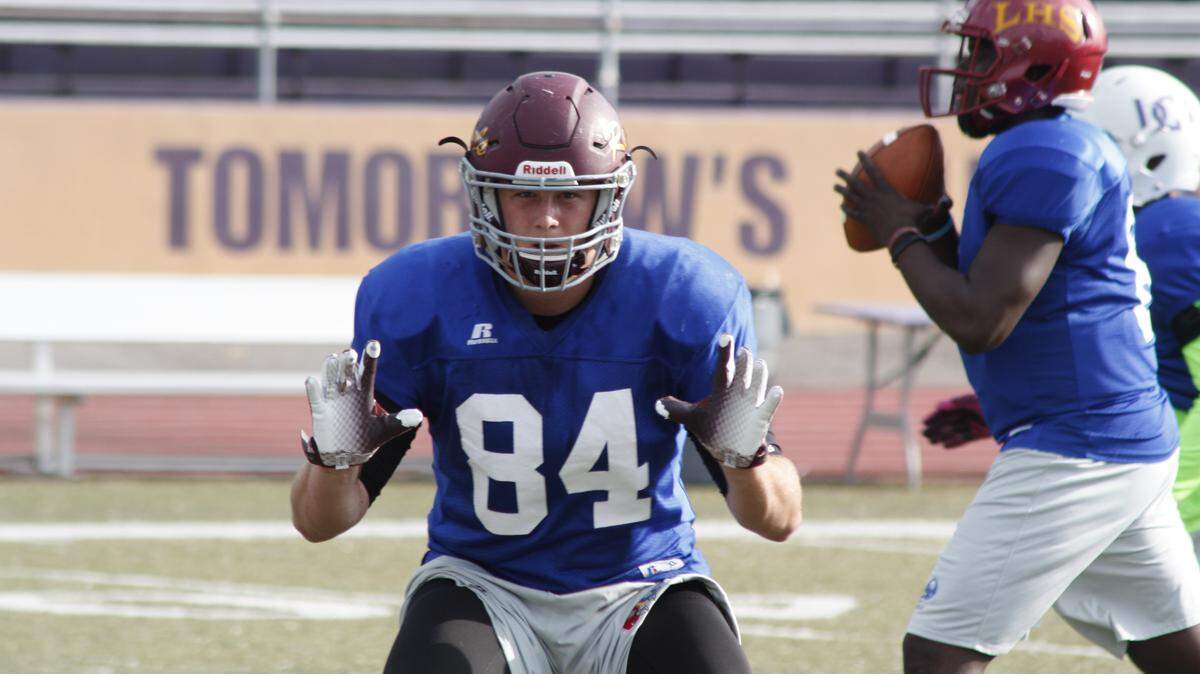 JOHN DAVIS/SPECIAL TO THE SUN HERALD 
 George County tight end Brandon Walley goes through drills prior to Saturday's Mississippi/Alabama All-Star Game in Hattiesburg.