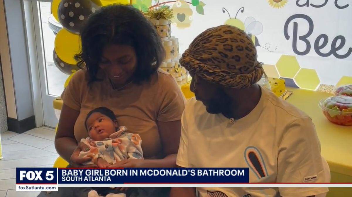 Employees at a Georgia McDonald’s held a baby shower Nov. 30 for a couple whose baby they helped deliver in the restaurant’s bathroom a week earlier.