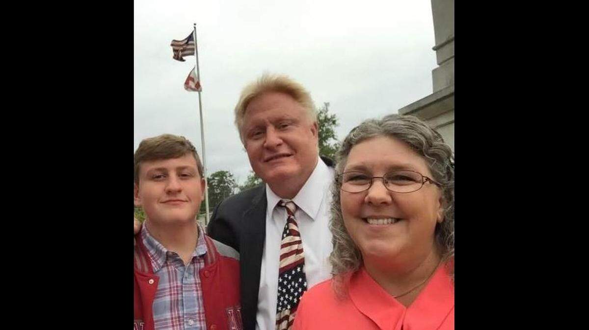 Isaiah Winkley with his parents, the Rev. Dwight Winkley and Cathy Winkley.
