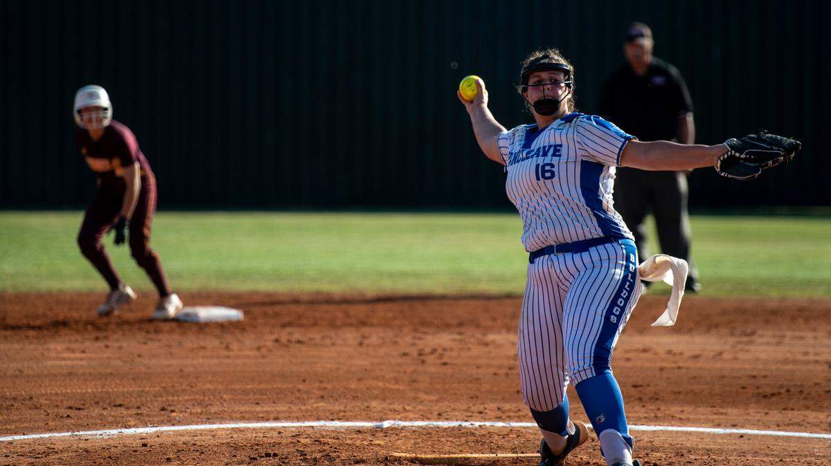 Vancleave pitcher Bryn Daughtery throws a pitch during a game against George County at Vancleave High School in Vancleave on Friday, May 6, 2022.