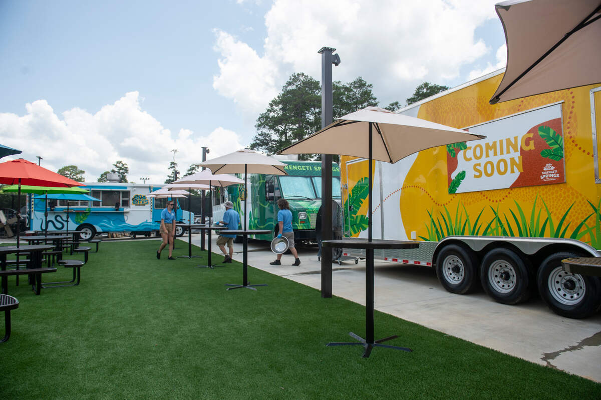 The Boa Bites Food Trucks at Serengeti Springs at the Hattiesburg Zoo on Wednesday, June 5, 2024. The food trucks currently serve pizza and grill options, but a third food truck serving taco options is planned to be open soon.