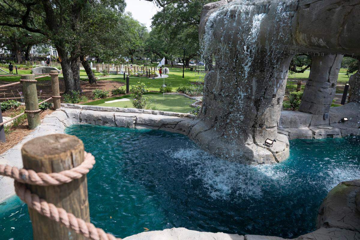The mini golf course at Hippie Fish at Centennial Plaza in Gulfport on Thursday, June 26, 2025.