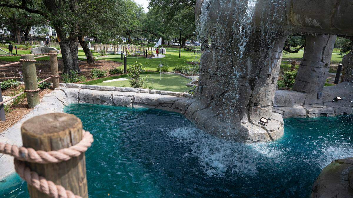 The mini golf course at Hippie Fish at Centennial Plaza in Gulfport on Thursday, June 26, 2025.