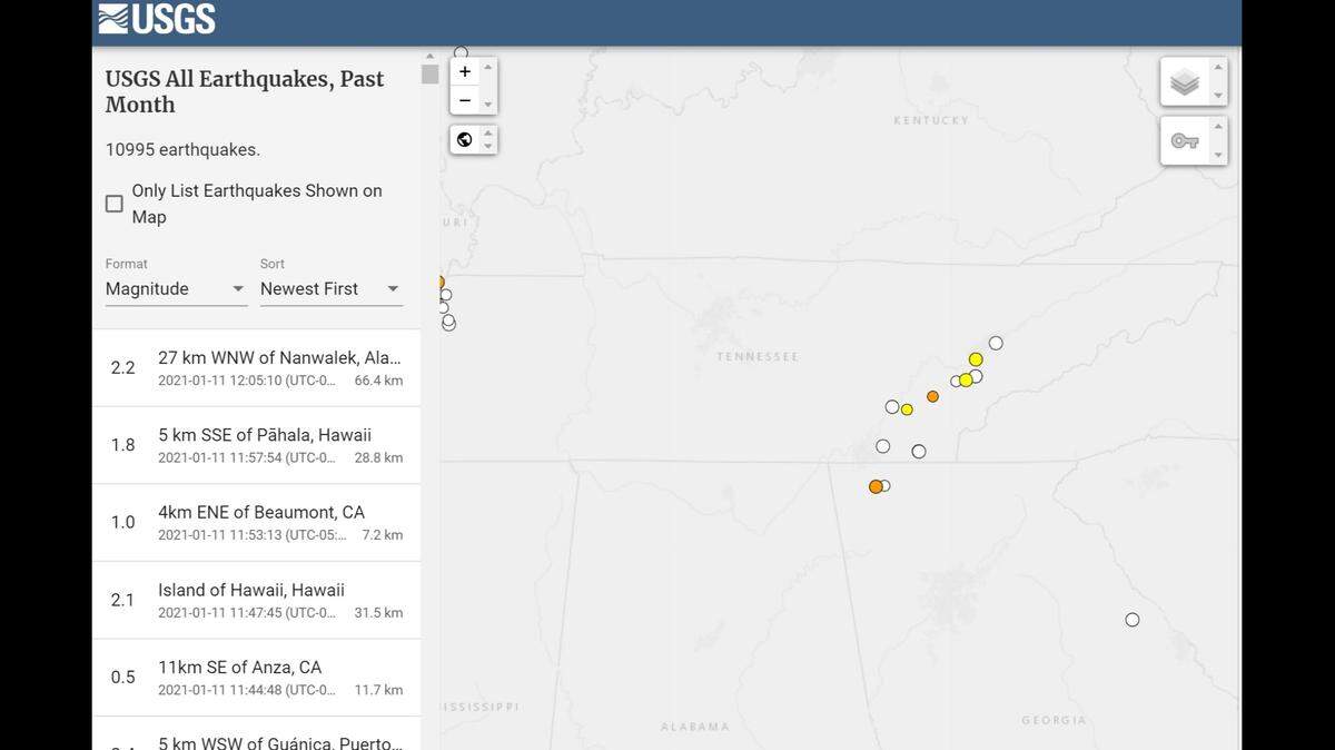 More than a dozen earthquakes have rattled the Southern Appalachian region in the past month, geologists say.