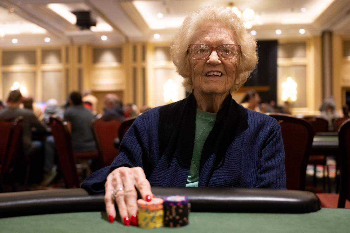 Linda Hammons is back at the poker table at the Beau Rivage in Biloxi on Thursday, Jan. 15, 2026, after finishing 14th in a $1 million game.