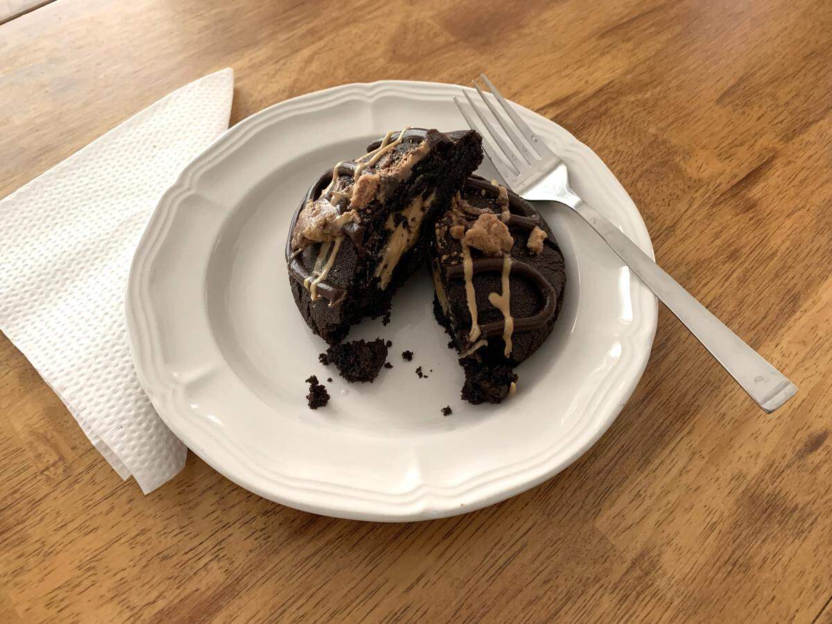 A PB Overload cookie from Dirty Dough in Biloxi has a blast of peanut butter in the middle.